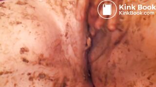 Shit in pussy scat smearing slut wife eat shit