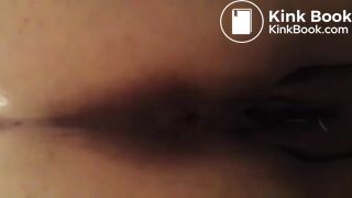 Fat wife pooping in close up