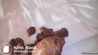 blonde girl spreads and shits