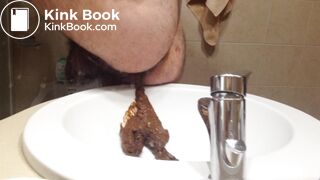 shitting in the washbowl