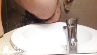shitting in the washbowl
