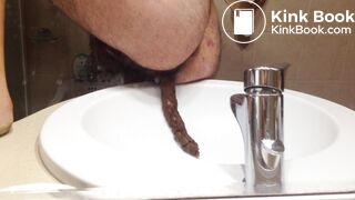 shitting in the washbowl