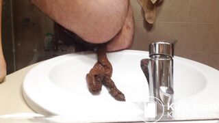 shitting in the washbowl
