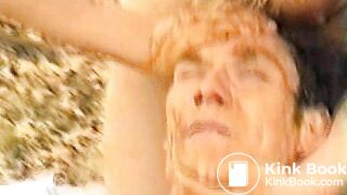 Filthy outdoors 3some mmf with puking