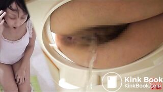 Japanese girl in a sleeping pyjama takes a shit - part 2