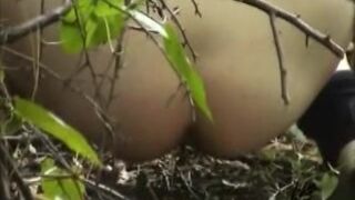 Japanese girl poops outdoors