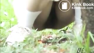 Japanese girl poops outdoors