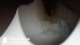 Nasty hairy ebony pooping