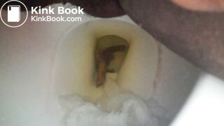 Nasty hairy ebony pooping