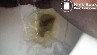 Nasty hairy ebony pooping