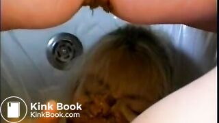 Shemale shits on woman...