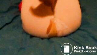 blonde woman releases shitty enema in pantyhose