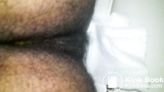 My Employee , Very Very Hairy Fiji girl pooping for me!