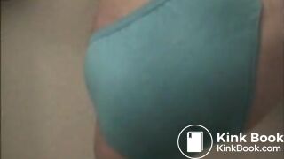 Slut fills her panties with crap