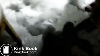 My friend decided to poop in the snow while my other friend records her