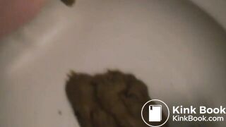 Women shitting on toilet