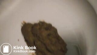 Women shitting on toilet