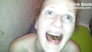 My kinky wife swallows in toilet