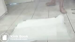 grandmother shitting and pissing on the floor