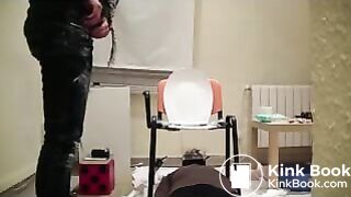 Young girls use male slave as a toilet for shit