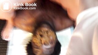 PAWG uses black slave as human toilet and shits all over his face