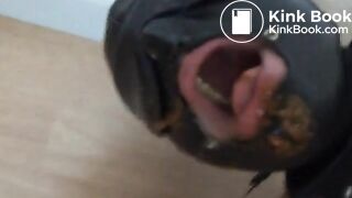 Bound slut on floor licks feet master, porn to lick shit from floor