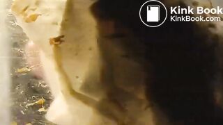 Lisa poops on toilet and dirty toilet paper