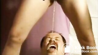 Girl pissing, shitting on men face, and then facesitting.