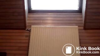 Chick standing up poop running down her legs