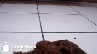 Chick standing up poop running down her legs