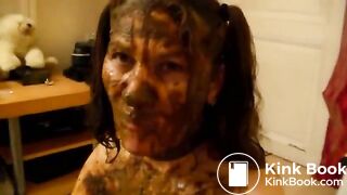 Shit covered slut wife as living toilet for her husband