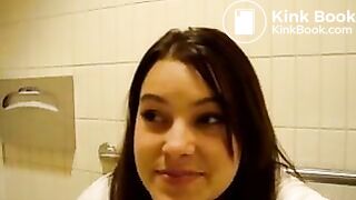 Hot brunette really proud of her long thick turd