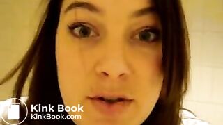 Hot brunette really proud of her long thick turd