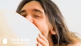 Long hair guy, blonde woman shits