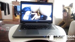 jerking by watching a scat whore
