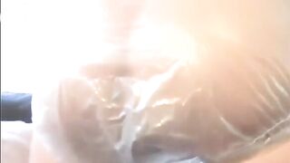 Girl poops and plays