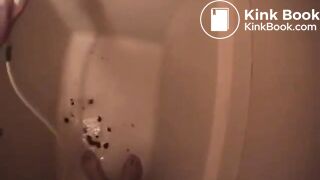 Hot shower with mineral excrement