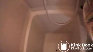 Hot shower with mineral excrement