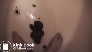 Hot shower with mineral excrement