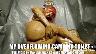 My overflowing camping toilet - orgasm in lots of saved shit