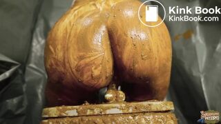 My overflowing camping toilet - orgasm in lots of saved shit