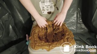 My overflowing camping toilet - orgasm in lots of saved shit