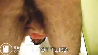 Hairy Guy Pushes Out a MASSIVE Turd