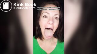 The girl's beautiful tongue and saliva