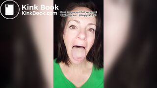 The girl's beautiful tongue and saliva