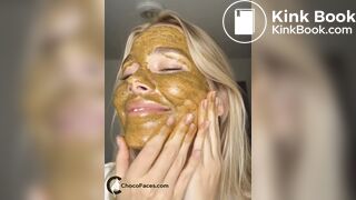 18yo Blonde Smearing Shit on Her Cute Face