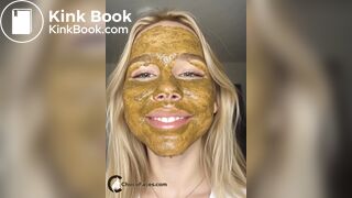 18yo Blonde Smearing Shit on Her Cute Face