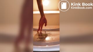 Japanese Boy Taking a Shit and Cleaning His Hole