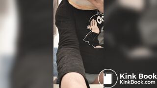 Twink in mask shits in his underwear