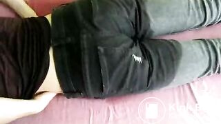 Guy floods his bed in jeans #2